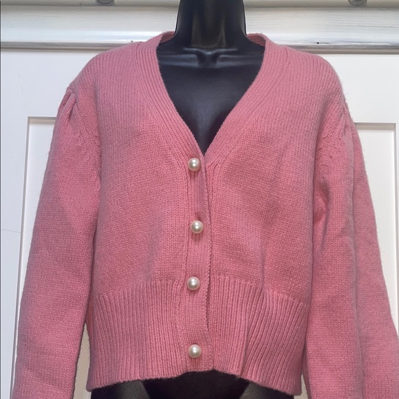 POL Pink Pearl Button Cardigan - Picture 2 of 7